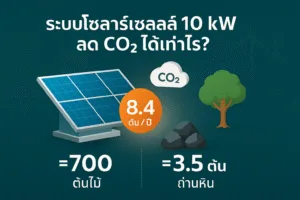 การลด CO₂ ต้นไม้ และถ่านหิน จากระบบโซลาร์เซลล์